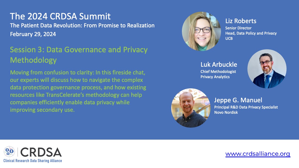 CRDSA Summit: Data Governance and Privacy Methodology